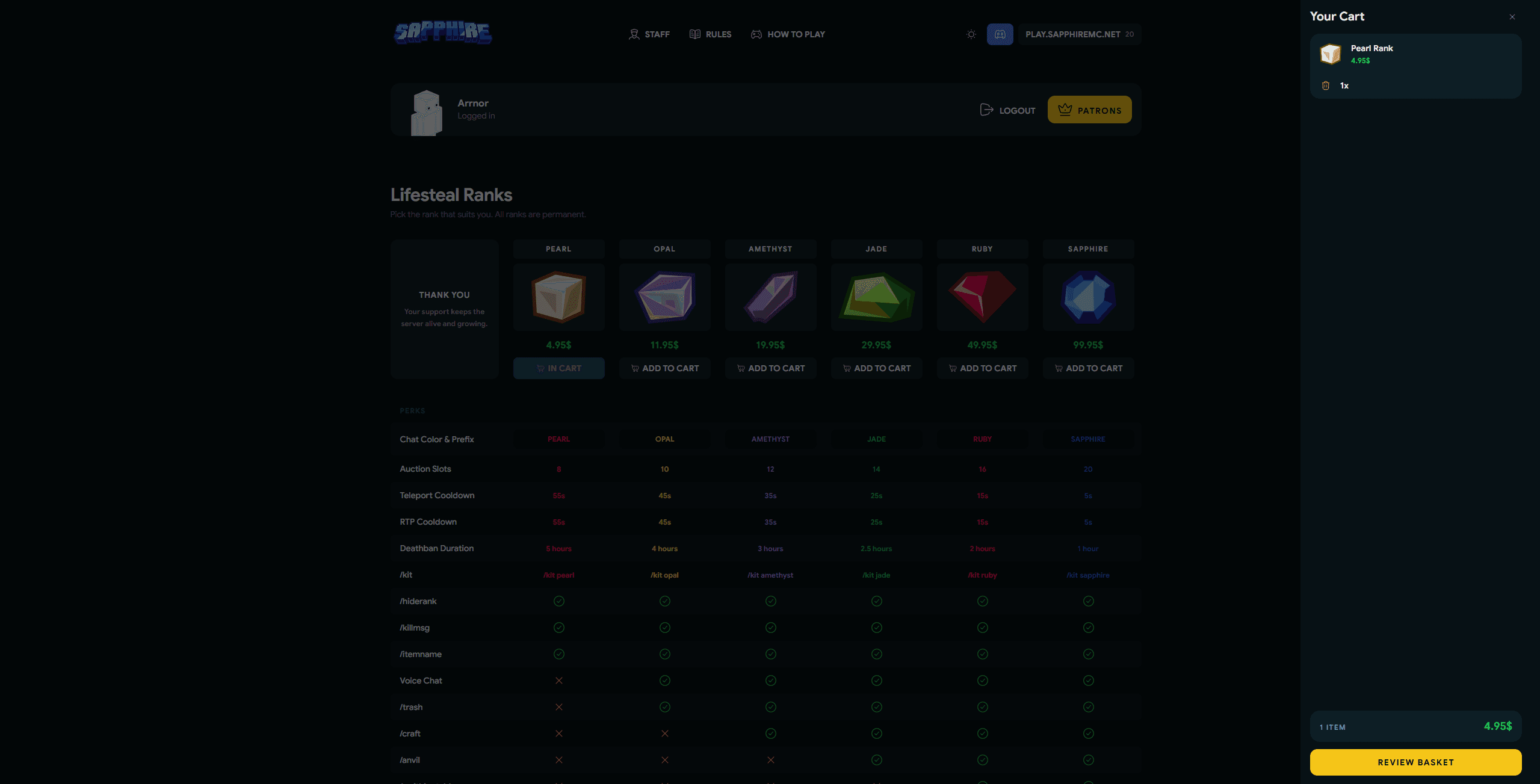 Karfan á Sapphiremc.net