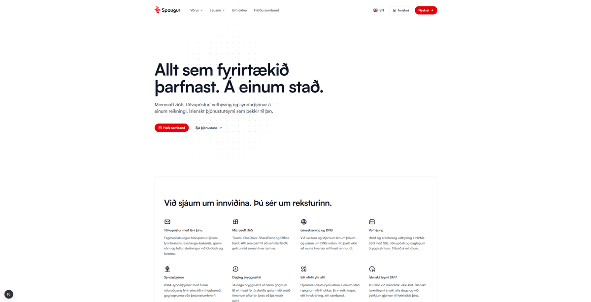 Fyrirtækjalausnir á Spaugur.is 2.0
